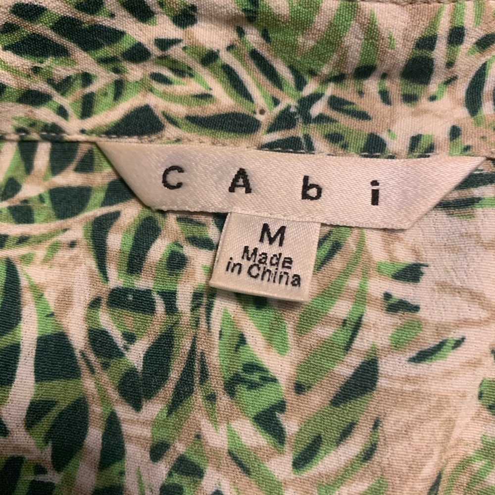 Cabi green tropical leaf print faux wrap dress - Picture 8 of 8